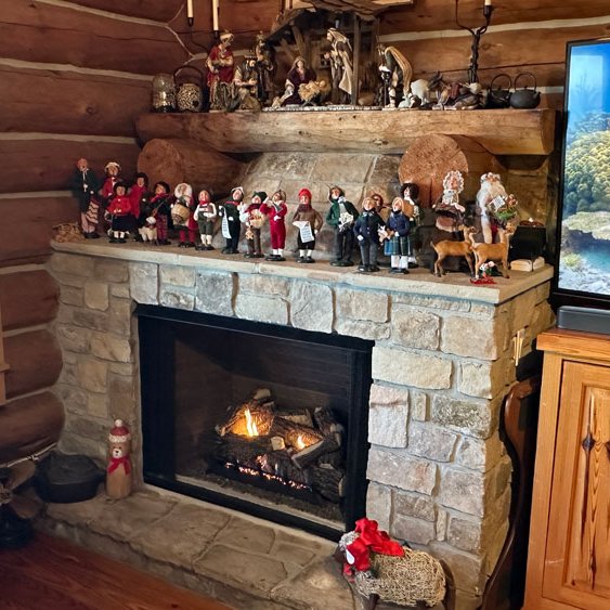 Christmas settles in at Blue Ridge Horizon—carolers on the mantle ...